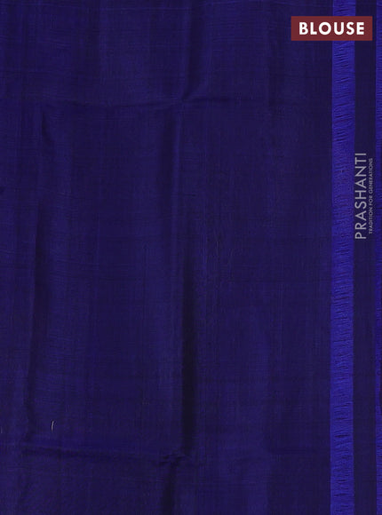 Kora silk cotton saree maroon and royal blue with thread & zari woven buttas and small zari woven border