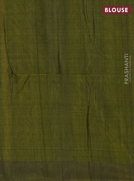 Kora silk cotton saree purple and sap green with allover thread weaves & buttas and simple border