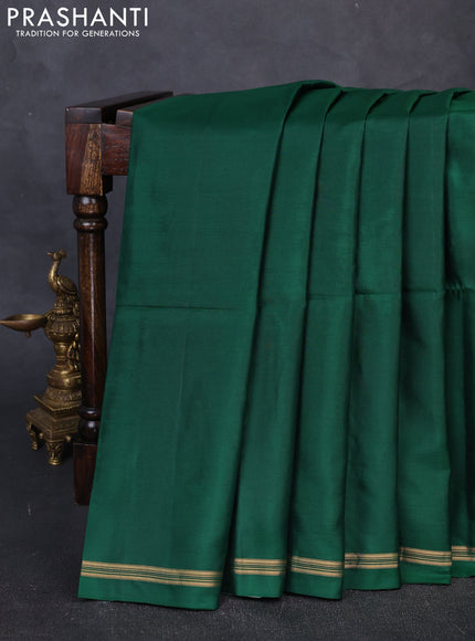 Pure soft silk saree green and purple with plain body and kalamkari printed pallu
