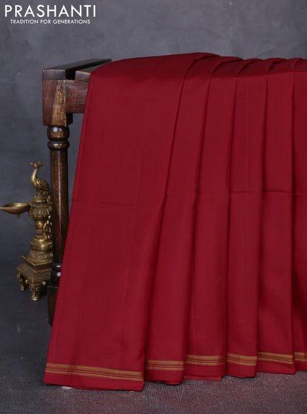 Pure soft silk saree maroon and mustard yellow with plain body and kalamkari printed pallu