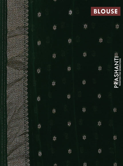 Banarasi semi crepe saree green with allover thread & zari woven buttas and woven border