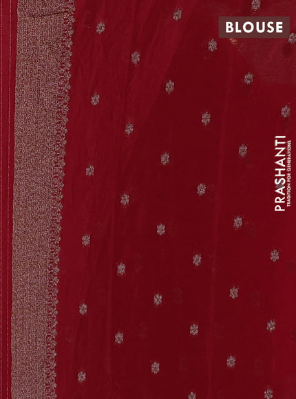 Banarasi semi crepe saree red with allover thread & zari woven buttas and woven border