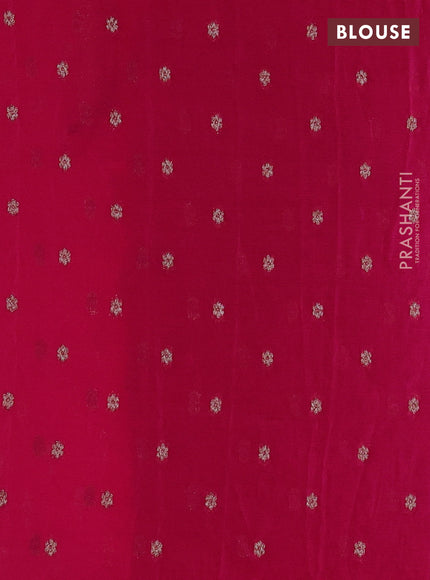 Banarasi semi crepe saree pink with allover thread & zari woven buttas and woven border