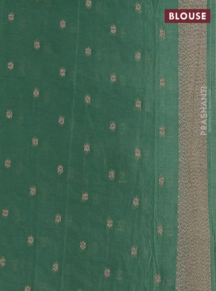 Banarasi semi crepe saree pastel green with allover thread & zari woven buttas and woven border