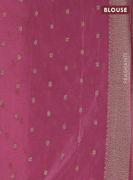 Banarasi semi crepe saree mauve pink with allover thread & zari woven buttas and woven border