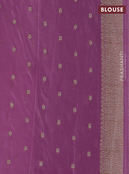 Banarasi semi crepe saree mild lavender with allover thread & zari woven buttas and woven border