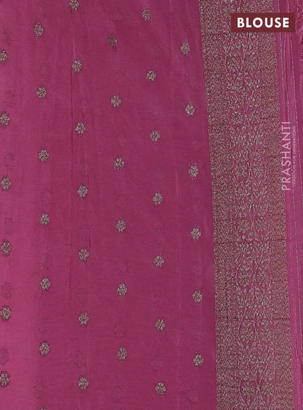 Banarasi semi crepe saree mauve pink with allover thread & zari weaves and woven border