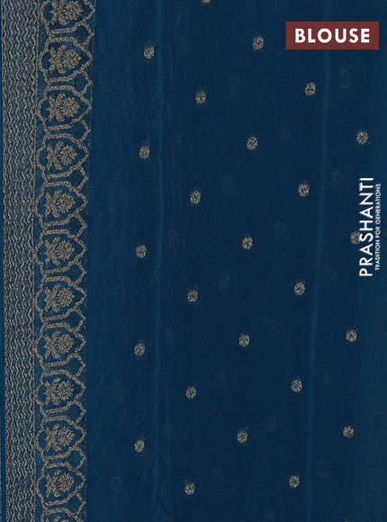 Banarasi semi crepe saree cs blue with allover thread & zari woven buttas and woven border