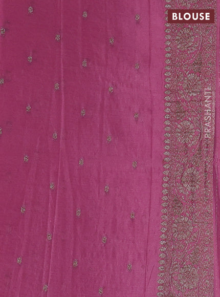 Banarasi semi crepe saree mauve pink with allover thread & zari weaves and woven border