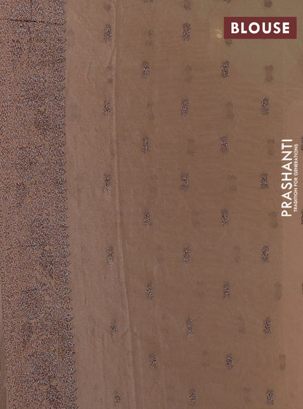 Banarasi semi crepe saree beige with allover thread & zari weaves and woven border