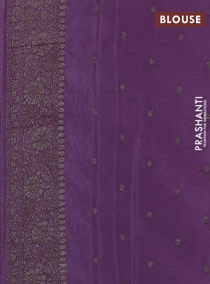 Banarasi semi crepe saree lavender with allover thread & zari weaves and woven border