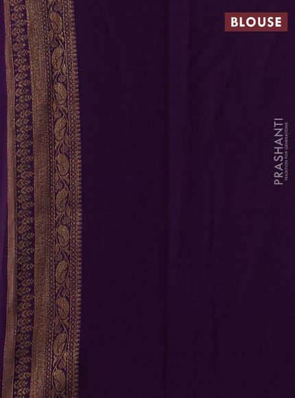 Banarasi semi georgette saree purple with woven buttas and woven border