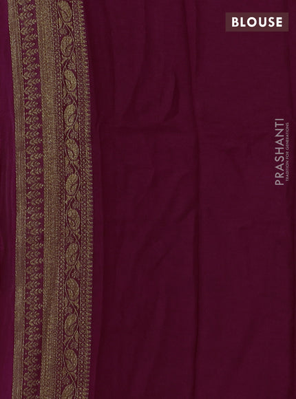 Banarasi semi georgette saree wine shade with woven buttas and woven border