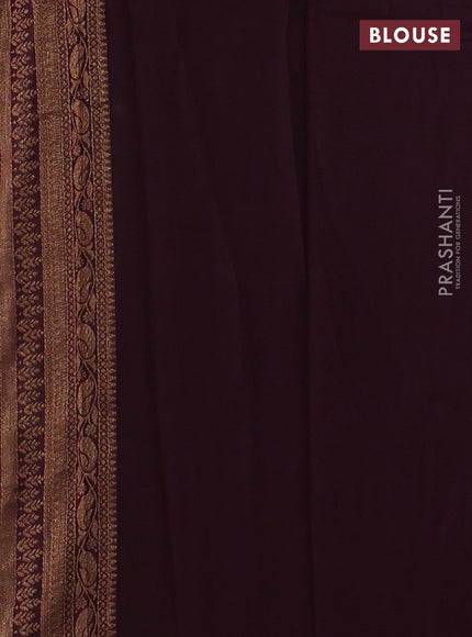 Banarasi semi georgette saree deep wine with woven buttas and woven border