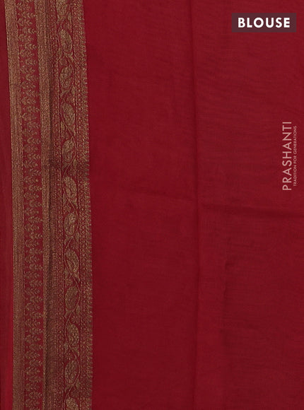 Banarasi semi georgette saree red with woven buttas and woven border