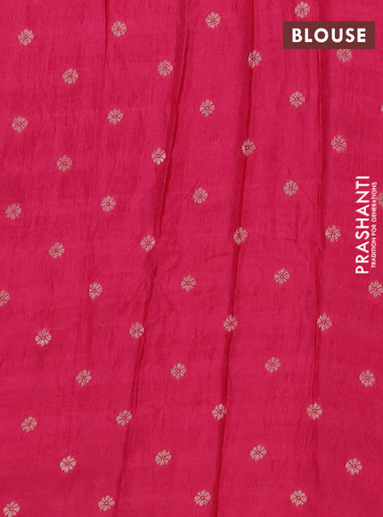 Semi mysore silk saree orange and pink with allover zari weaves and rettapet zari woven border