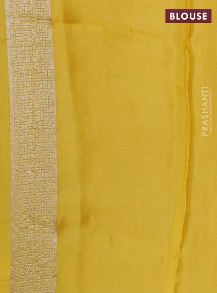 Banarasi silk saree lime yellow with zari woven buttas and rich zari woven border