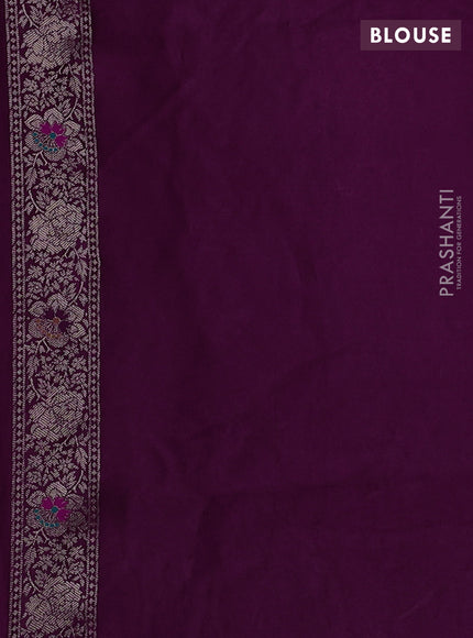 Banarasi silk saree purple with zari woven buttas and rich zari woven border