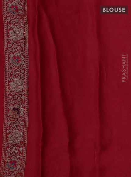 Banarasi silk saree red with zari woven buttas and rich zari woven border