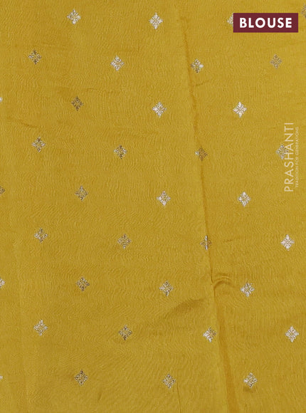 Banarasi silk saree lime yellow with zari woven buttas and zari woven border
