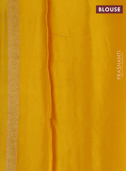 Banarasi silk saree yellow with zari woven floral buttas and floral design border