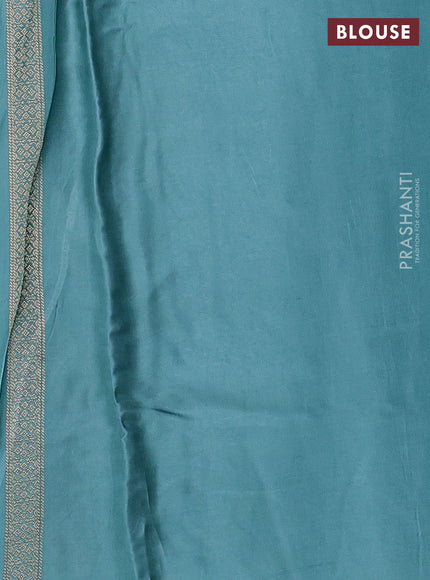Banarasi silk saree teal green with zari woven floral buttas and floral design border