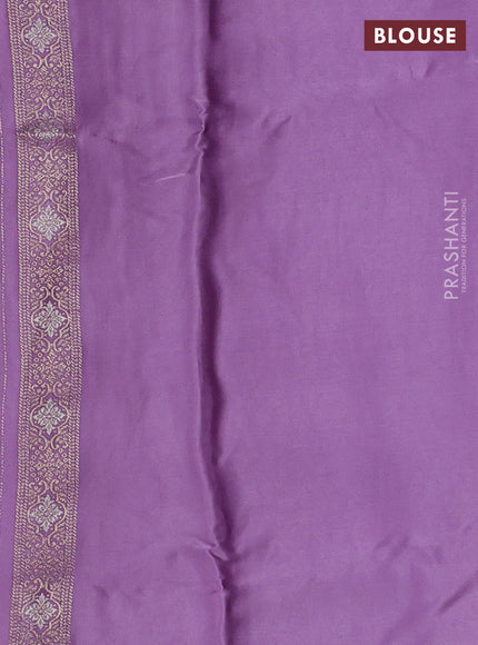 Banarasi silk saree lavender with allover zari wevaes and rich zari woven border