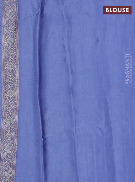 Banarasi silk saree pastel blue with allover zari wevaes and rich zari woven border