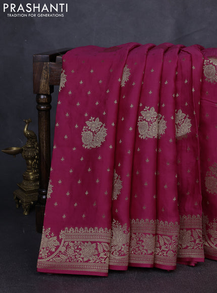 Banarasi silk saree pink with zari woven buttas and rich zari woven border