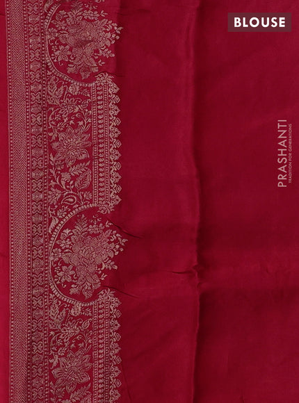 Banarasi silk saree reddish pink with zari woven buttas and rich zari woven border