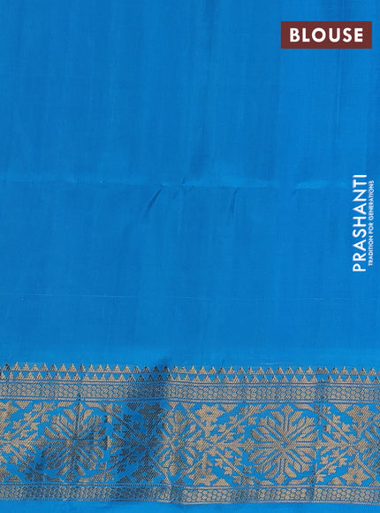 Ikat soft silk saree candy pink and cs blue with allover ikat weaves and zari woven border