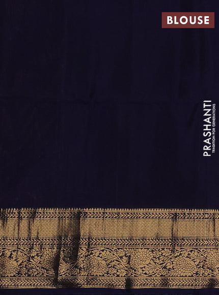 Ikat soft silk saree candy pink and navy blue with allover ikat weaves and zari woven border