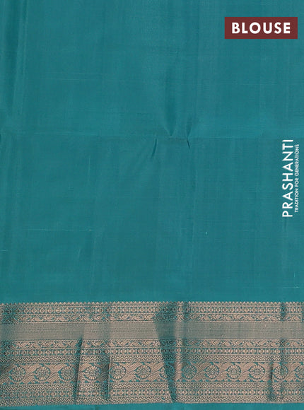 Ikat soft silk saree pink shade and teal blue with allover ikat weaves and zari woven border