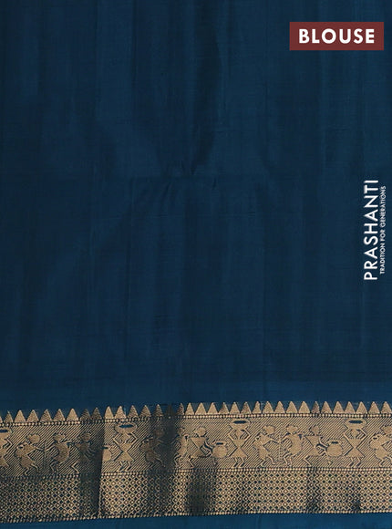 Ikat soft silk saree deep purple and peacock green with allover ikat weaves and zari woven border
