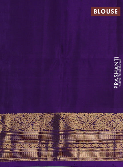 Ikat soft silk saree teal green and violet with allover ikat weaves and zari woven border