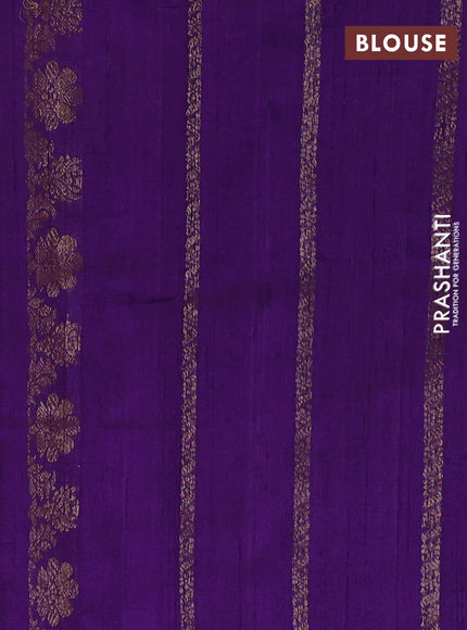 Banarasi raw silk saree purple with thread & zari woven buttas and woven butta border