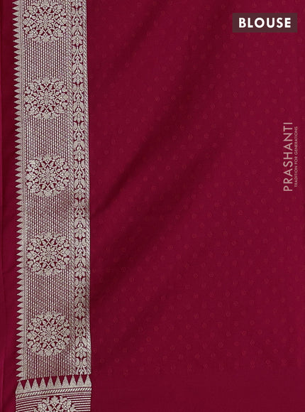 Banarasi mushru saree pink with allover thread weaves & zari buttas and zari woven border
