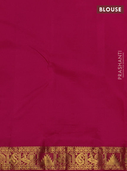 Pure kanchipuram silk saree pinkish orange and pink with zari woven buttas and zari woven border