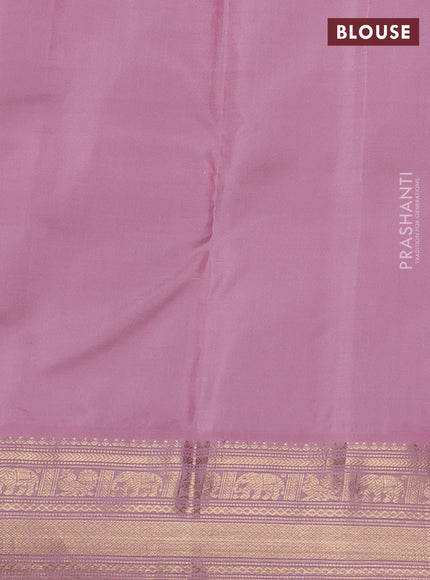 Pure kanchipuram silk saree red and light pink with zari woven buttas and zari woven korvai border