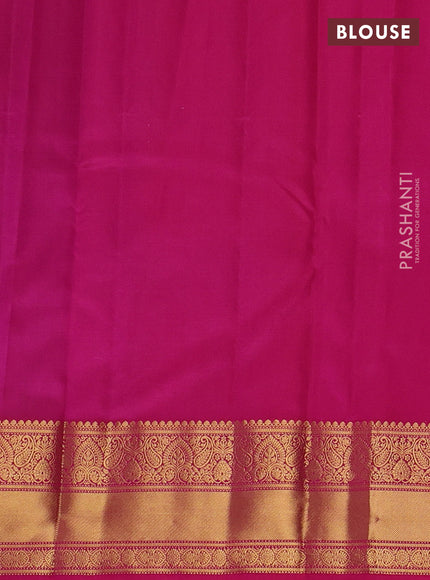 Pure kanchipuram silk saree purple and pink with zari woven buttas and zari woven border