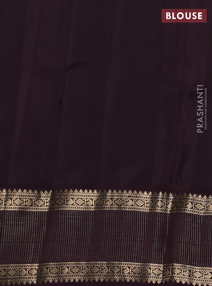 Pure kanchipuram silk saree pastel pink and deep wine shade with zari woven buttas and zari woven korvai border