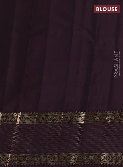Pure kanchipuram silk saree light green and deep wine with zari woven buttas and zari woven korvai border