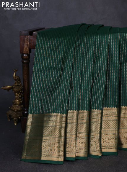 Pure kanchipuram silk saree green and reddish pink with allover zari weaves and zari woven border
