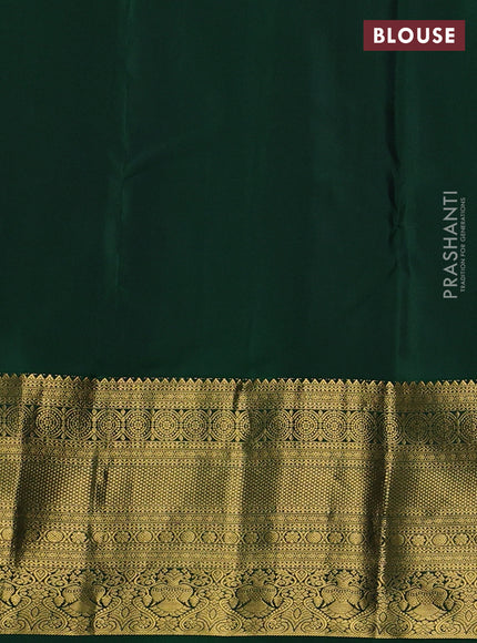 Pure kanchipuram silk saree green with zari woven buttas and long zari woven border