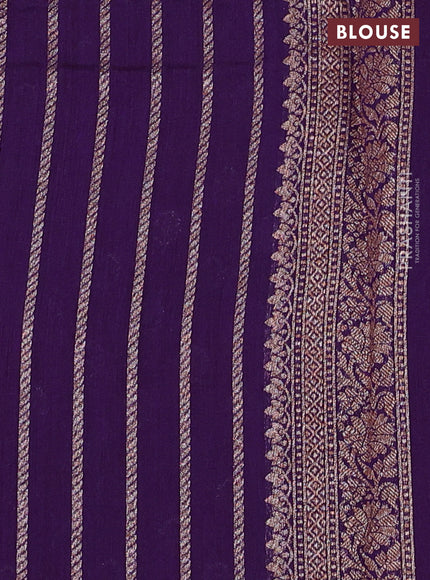 Banarasi munga saree rani pink and purple with allover thread & zari woven buttas and woven border