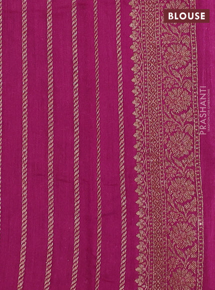 Banarasi munga saree light green and pink with allover thread & zari woven buttas and woven border