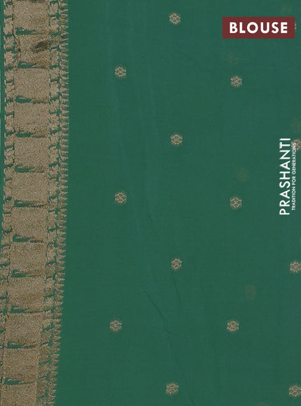 Art Georgette saree pastel green with allover zari weaves and zari woven paithani design border