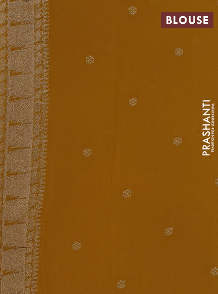 Art Georgette saree mustard yellow with allover zari weaves and zari woven paithani design border