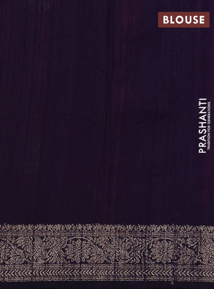 Banarasi raw silk saree pink and deep violet with woven buttas and woven border