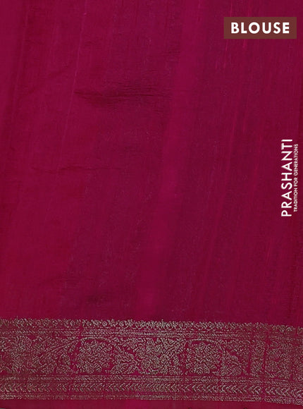 Banarasi raw silk saree deep violet and pink with woven buttas and woven border